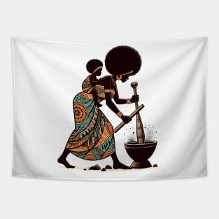 Afrocentric Mother And Baby Tapestry