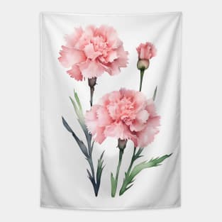 Pink carnations watercolor minimalist Tapestry