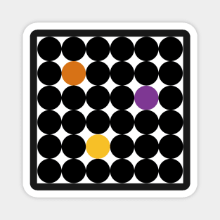 Black dots with orange, yellow and violet points Magnet