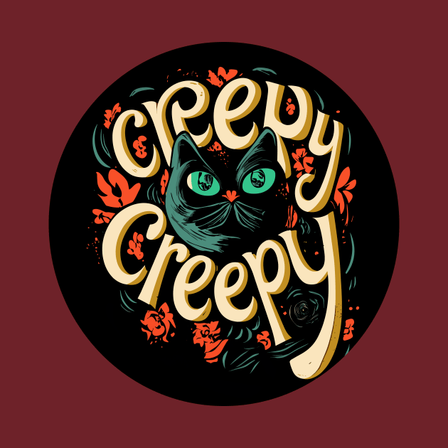 creepy black cat by Kingrocker Clothing