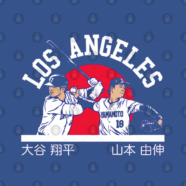 Shohei Ohtani & Yoshinobu Yamamoto Kanji Flag by lavonneroberson