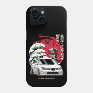 Nippon White Subaru Impreza WRX STi Hawk Eye Phone Case