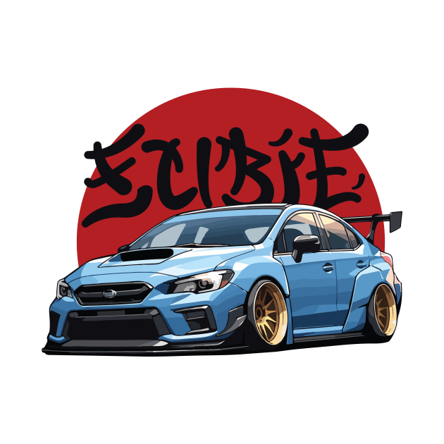 WRX STI Car Art - Subaru Impreza Widebody JDM Car by JDM-Rey