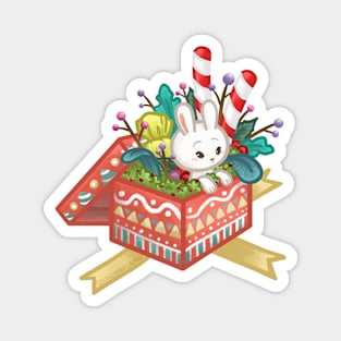 Bunny Christmas Gift Magnet