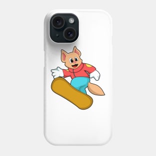 Cat at Snowboard Sports Phone Case