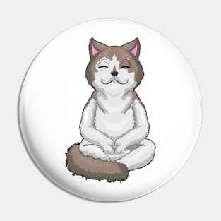 Cat at yoga in cross-legged Pin