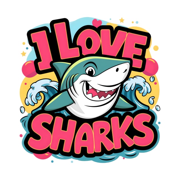 I love sharks by Assia Art