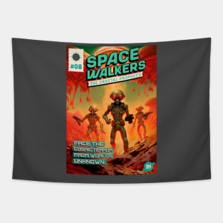 Vintage Sci Fi Martian Comic Tapestry