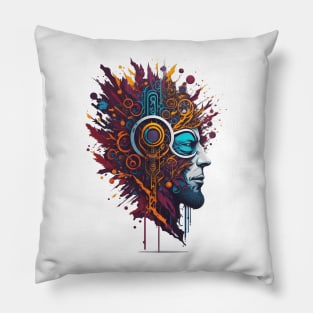 Fusion of man and machine Pillow