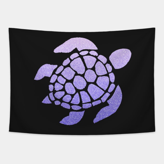 Pastel Purple Ombre Faux Glitter Turtle Tapestry by Felicity-K