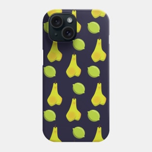 Dark Blue Lime and Pear Pattern Phone Case