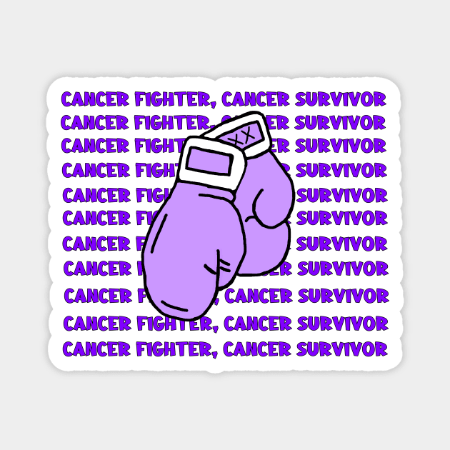 Purple Cancer Fighter, Cancer Survivor Magnet by imphavok