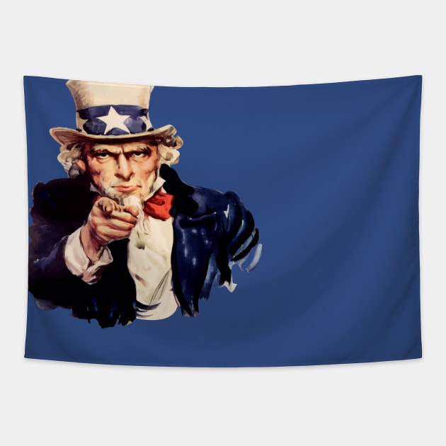 Finger Pointing Patriotic Icon Tapestry by taiche