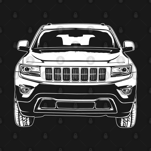 White Grand Cherokee Sketch Art by DemangDesign