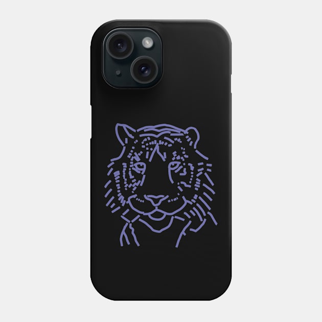 Very Peri Periwinkle Blue Water Tiger Color of the Year 2022 Phone Case by ellenhenryart