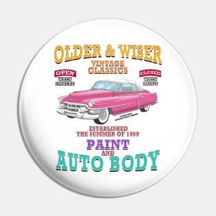 Older & Wiser Auto Body Classic Car Garage Hot Rod Novelty Gift Pin