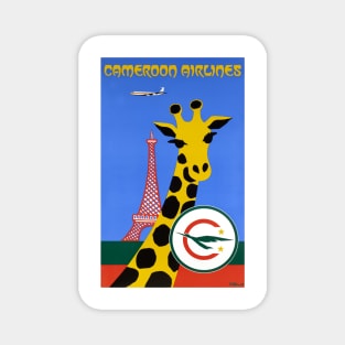 Vintage Travel Poster Cameroon Airlines Magnet
