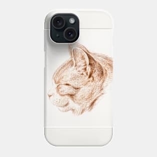 Sketch of a cat (1813) by Jean Bernard (1775-1883) Phone Case