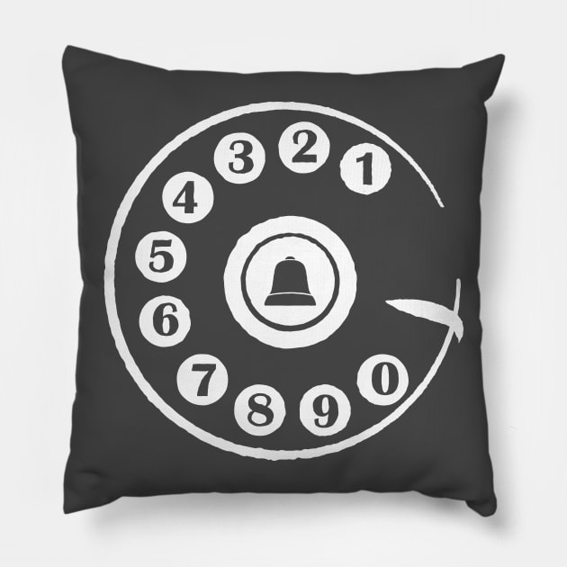 Dial Up (white) Pillow by Godot