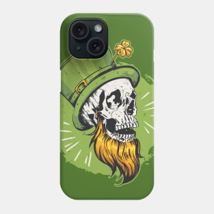 Leprechaun Skull with Shamrock Phone Case