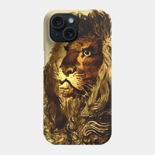 vintage lion drawing Phone Case