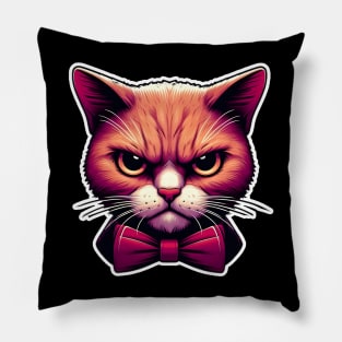 Big head cute angry yellow fat cat Pillow