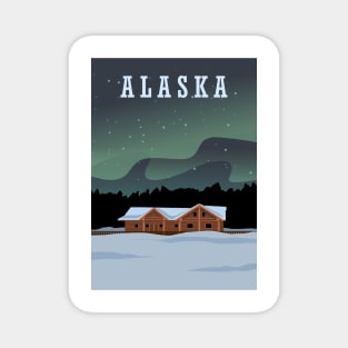 Alaska night aurora Magnet