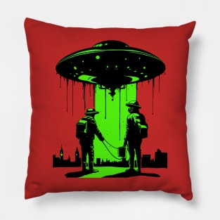 The Investigation: Retro Sci-Fi Flying Saucer Pillow
