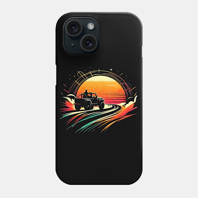 Sand Jeep Road to Freedom Vintage Design Phone Case by Miami Neon Designs