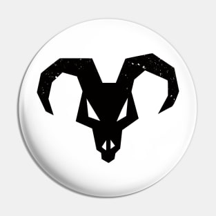 Scary Skull With Horns Pin