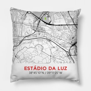 Estadio Da Luz Map Design Pillow