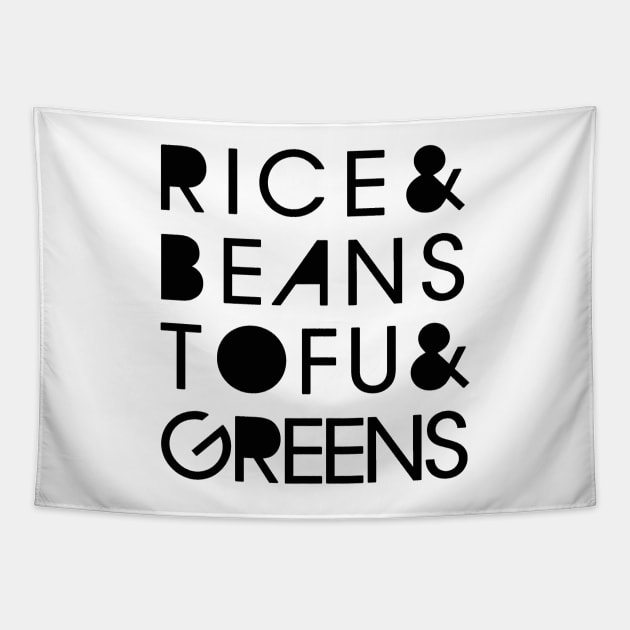 Rice & Beans Tofu & Greens Tapestry by RaisedbyHamsters