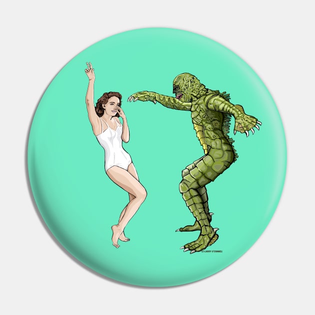 The Creature and Julie Adams doing the swim Pin by FanboyMuseum