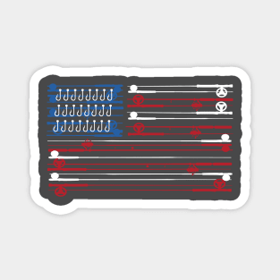 Fishing Rods American Flag Magnet