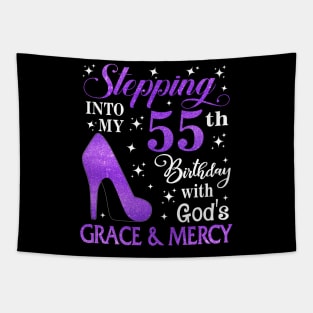 Stepping Into My 55th Birthday With God's Grace & Mercy Bday Tapestry