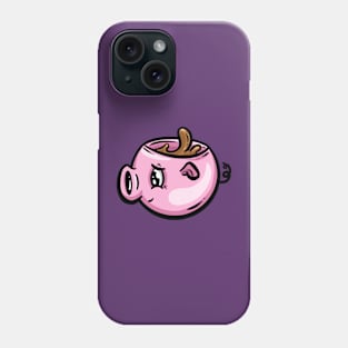 Piggy Pig Coffee Cup Cartoon Illustration Phone Case