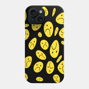 Distorted Sad Face Pattern Phone Case