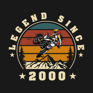 22 Years Old Birthday Motocross Legend Since 2000 T-Shirt