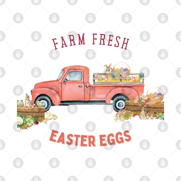 FARM FRESH EASTER EGGS - BUNNIES, TRUCK & VEGGIES by Patty Bee Shop