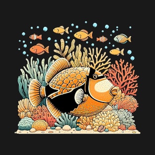 Humuhumunukunukuapua'a Hawaiian Triggerfish Coral Reef T-Shirt
