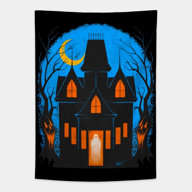 FrightFall2021: Haunted House Tapestry by Chad Savage