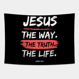 The Way. The Truth. The Life. Jesus Christ Bible Verse Tapestry