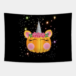 Cute Unicorn Pumpkin Girls Kids Funny Halloween Costume Gift Tapestry