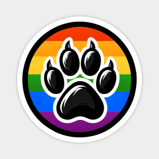 LGBTQ Furry Pride Pawprint Logo Magnet