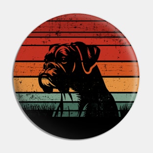 Vintage Retro Boxer Dog Owner Gift Idea Pin