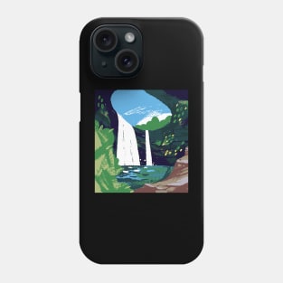 Green forest waterfall Phone Case
