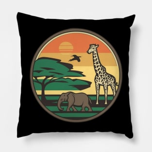 Savanna Safari Spectacle,cute animals,adventure,newest t-shirt Pillow