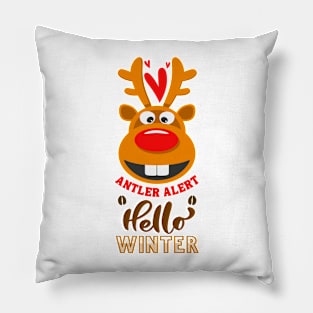 Winter's Call: Antler Alert Pillow