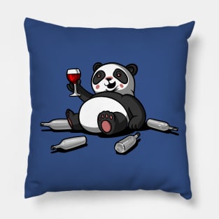 Funny Panda Bear Cute Wine Lover Pillow