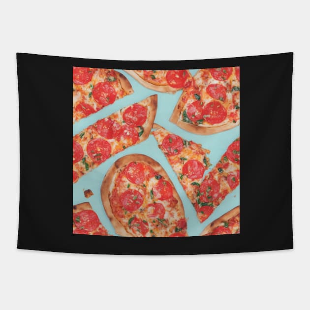 Pizza Pattern Tapestry by coraleeallen